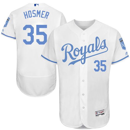 Royals #35 Eric Hosmer White Flexbase Authentic Collection Father's Day Stitched MLB Jersey - Click Image to Close